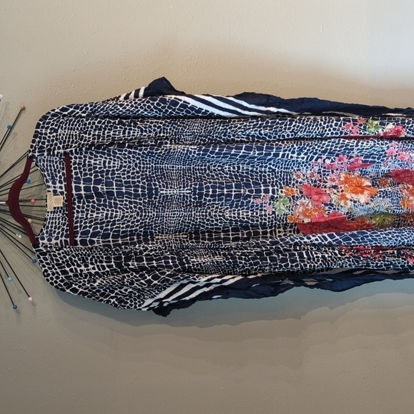 Anthropologie Nalini Kimono Longline One Size Floral Swim Cover Hawaii Boho - Picture 2 of 11